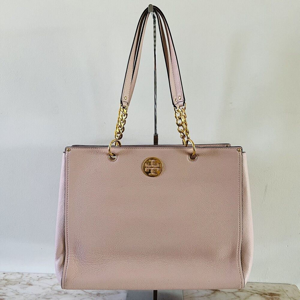 TORY BURCH Solid Baby Pink Soft Leather Shoulder Bag